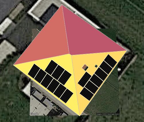 PV-Belegplan von Zeltdach nur Südbelegung